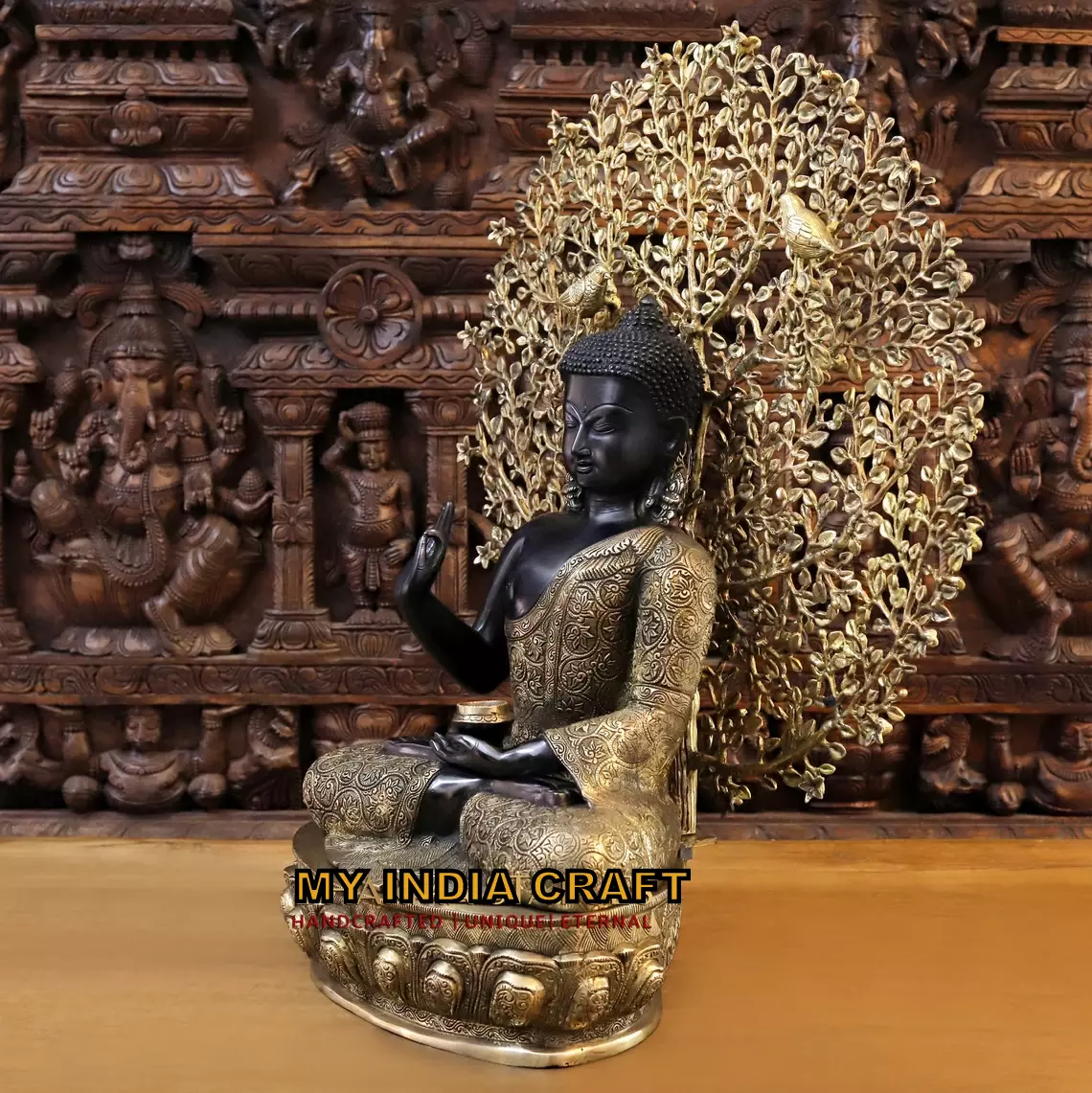 30" Buddha statue under tree