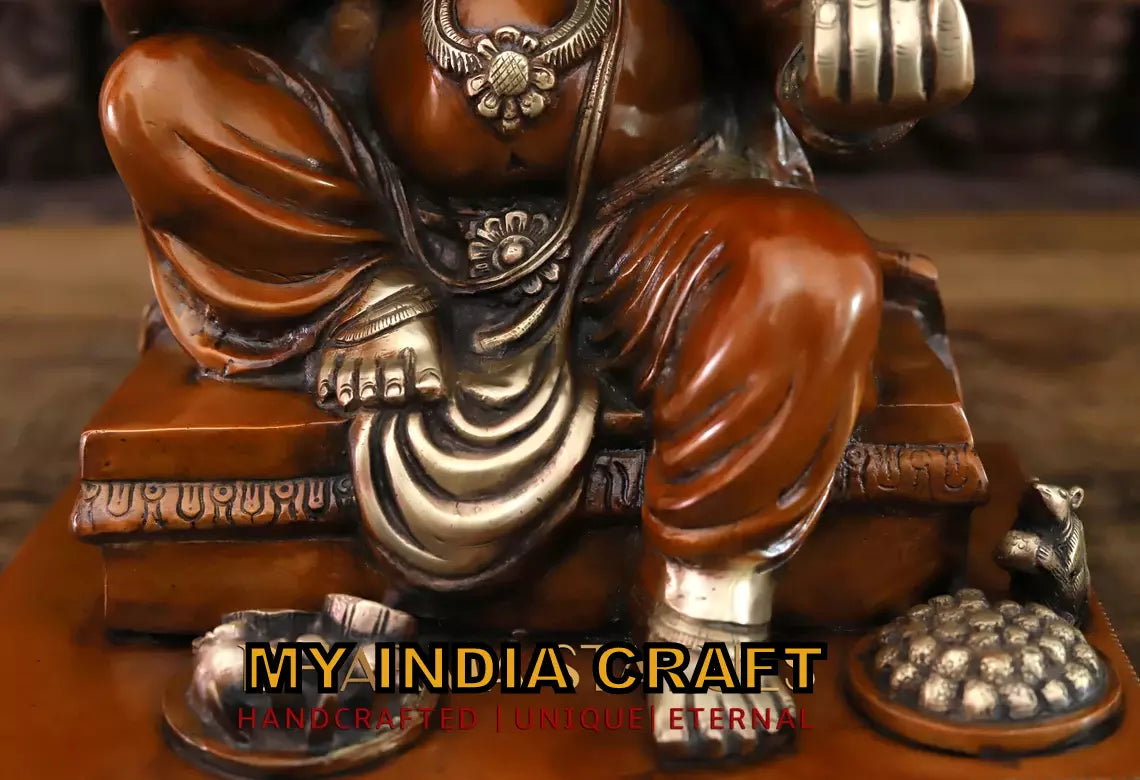 16" Brass ganesh statue