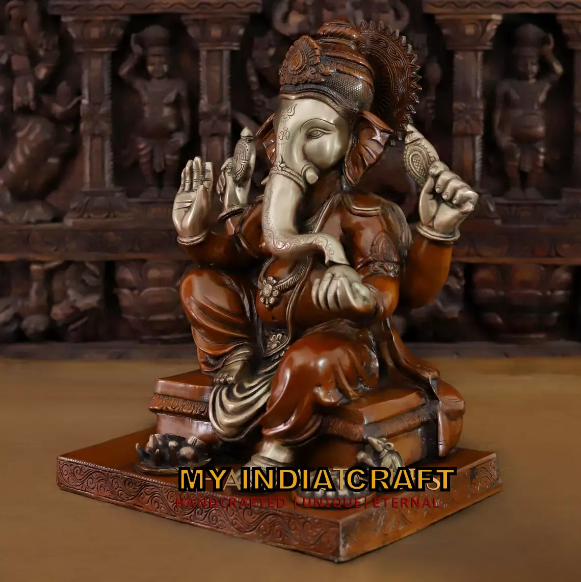 16" Brass ganesh statue