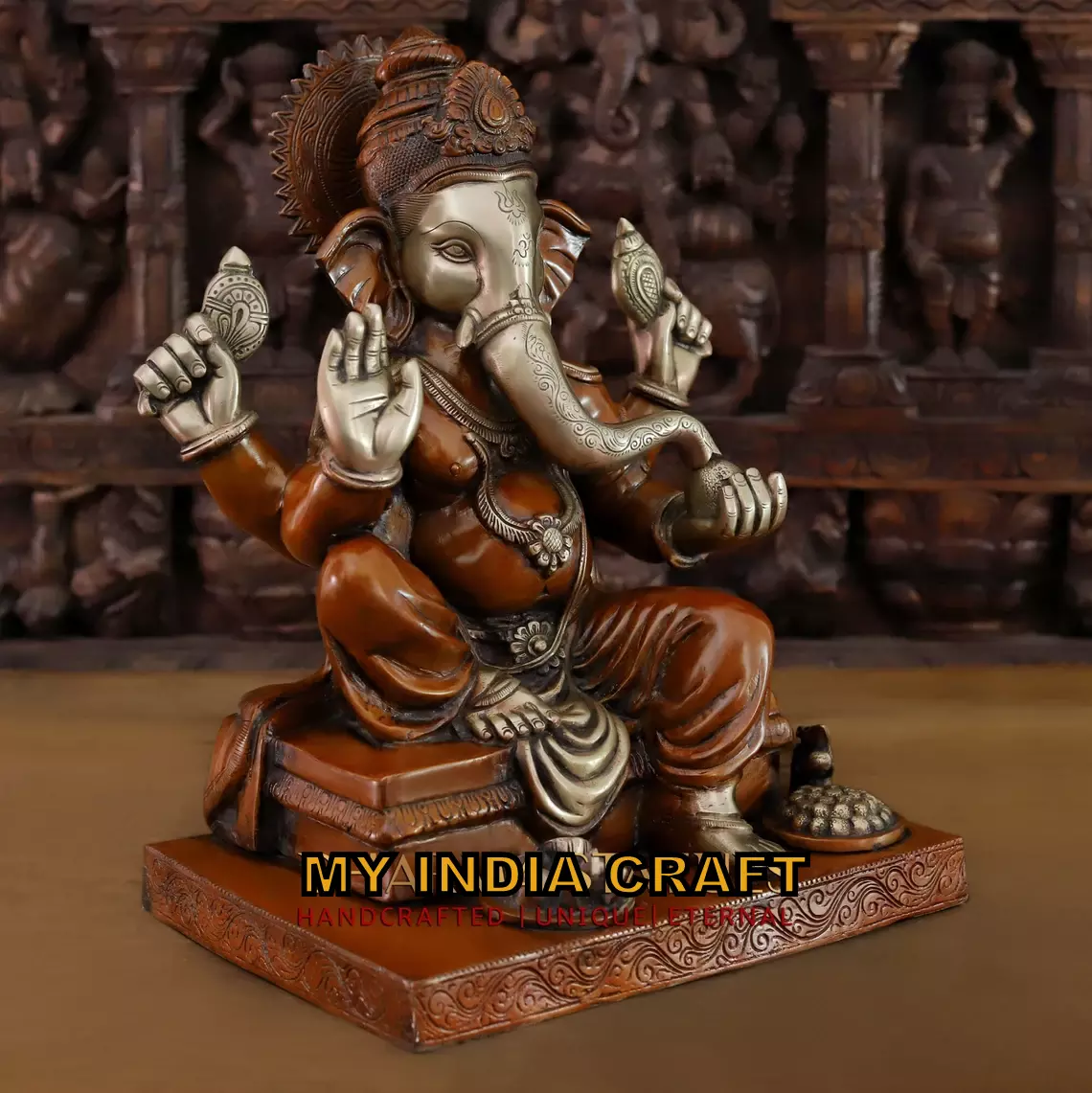 16" Brass ganesh statue