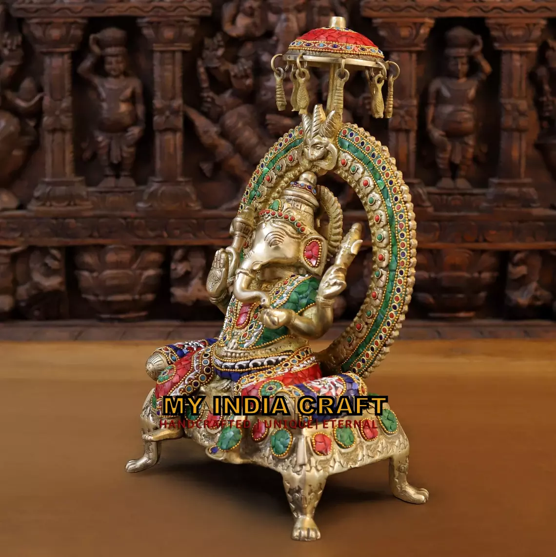 17.5" Ganesh statue in brass