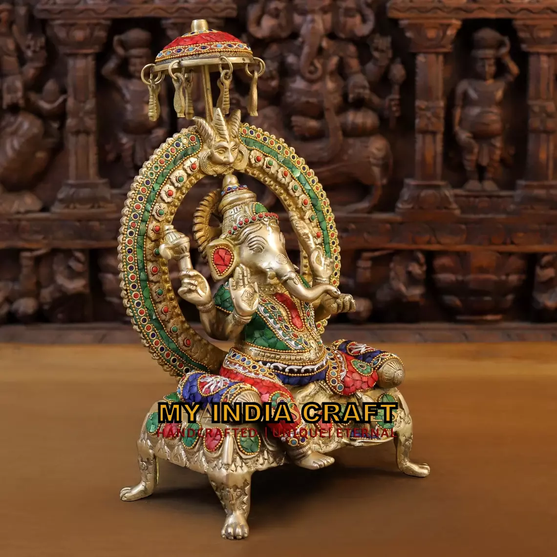 17.5" Ganesh statue in brass