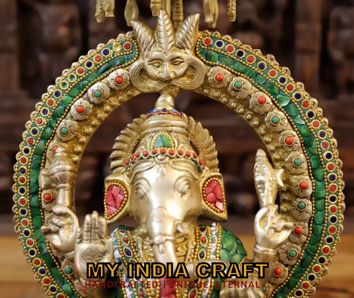 17.5" Ganesh statue in brass