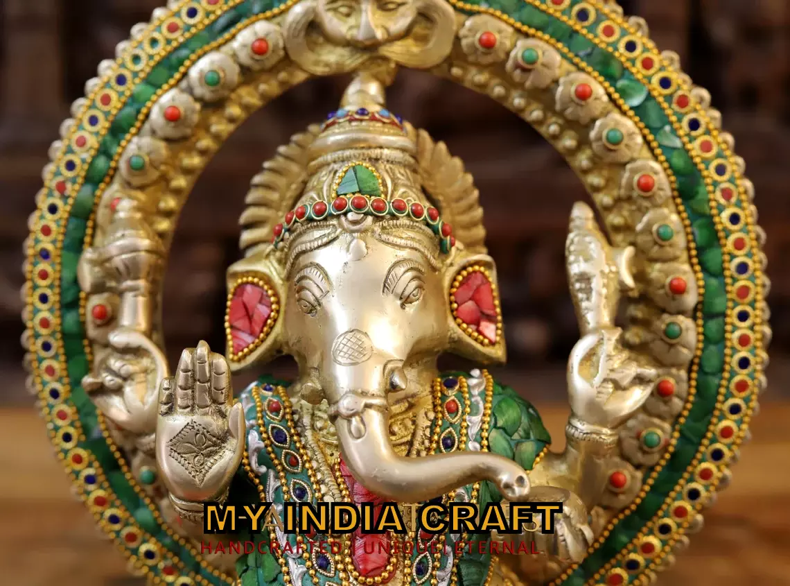 17.5" Ganesh statue in brass