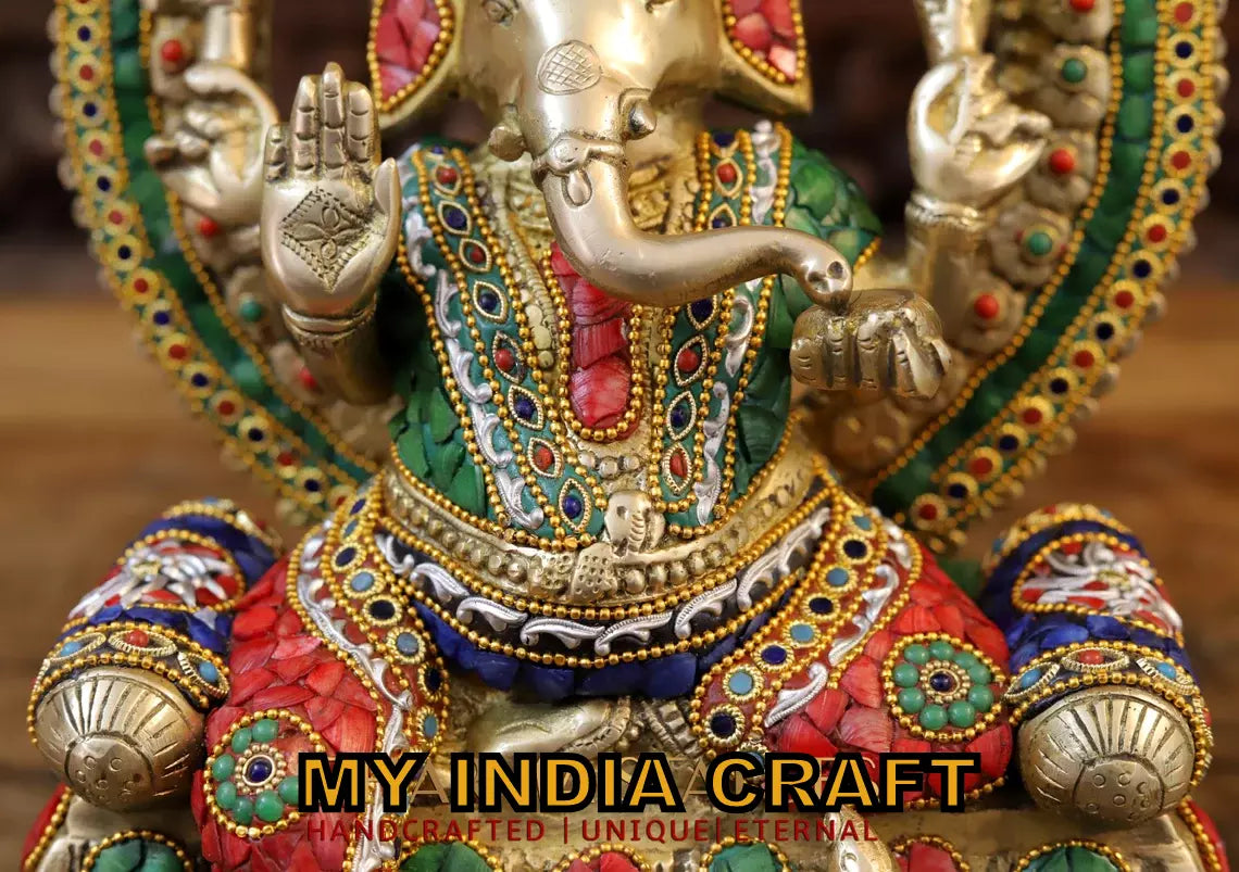 17.5" Ganesh statue in brass