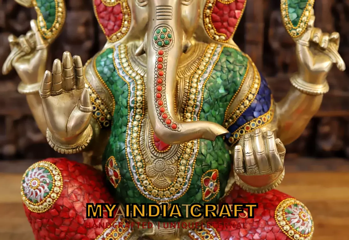 20.5" Ganesh statue brass