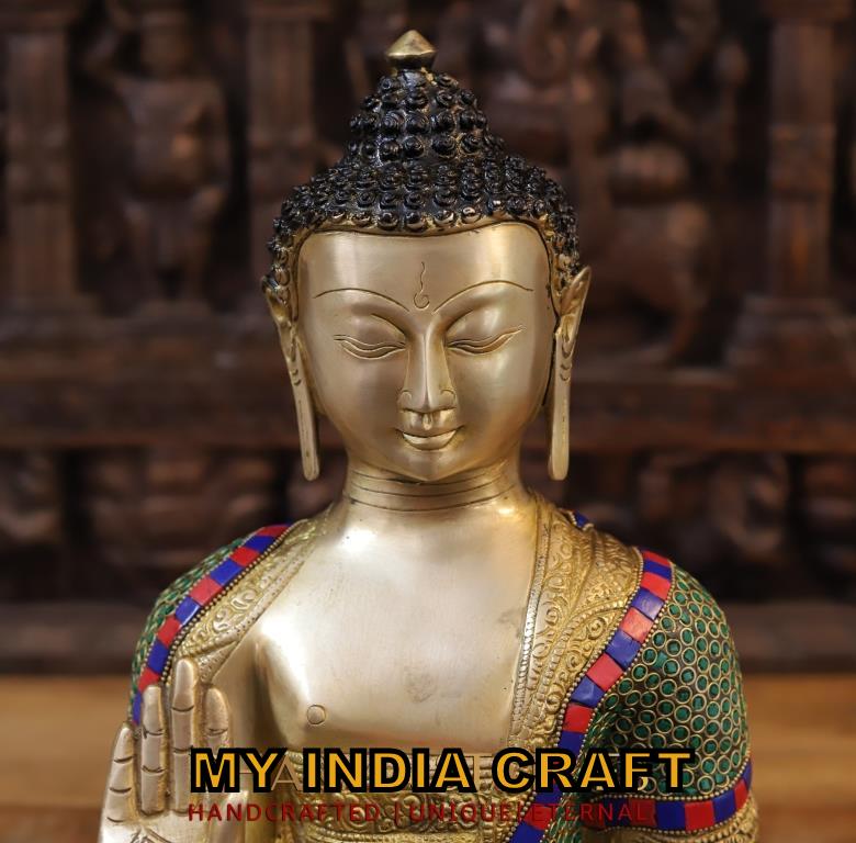 16" Buddha Statue brass