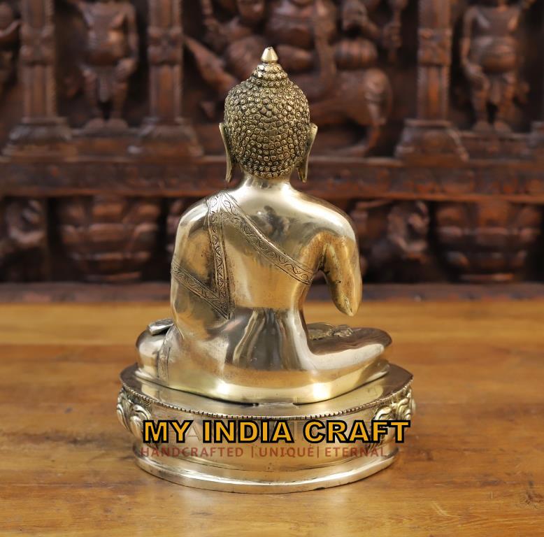13" Brass buddha