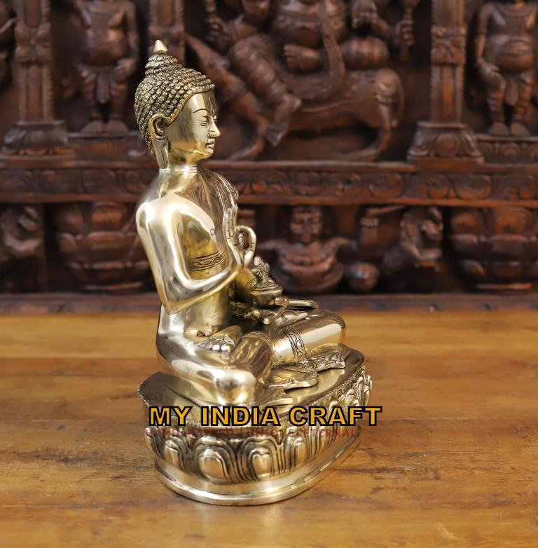 13" Brass buddha