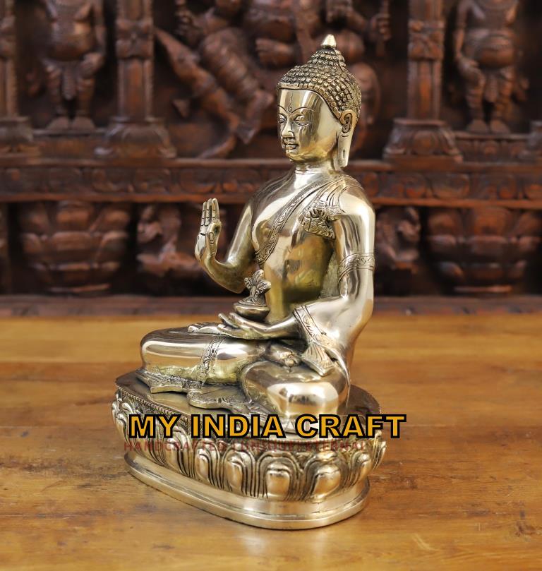 13" Brass buddha