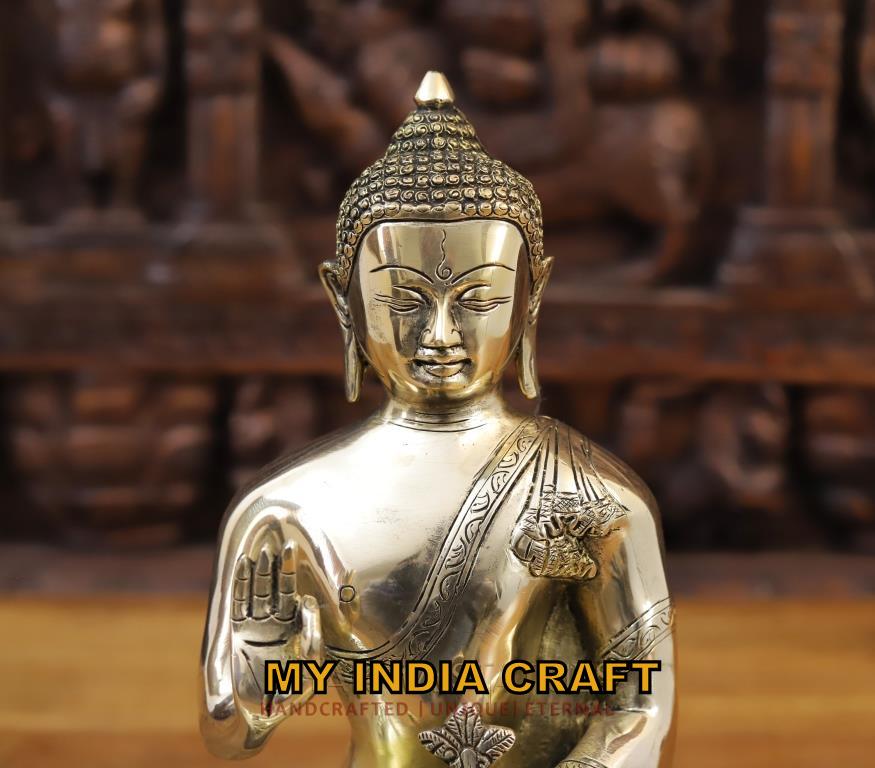 13" Brass buddha
