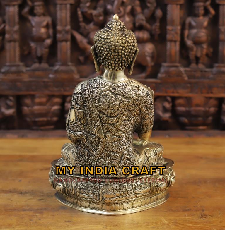 14.5" Buddha brass statue