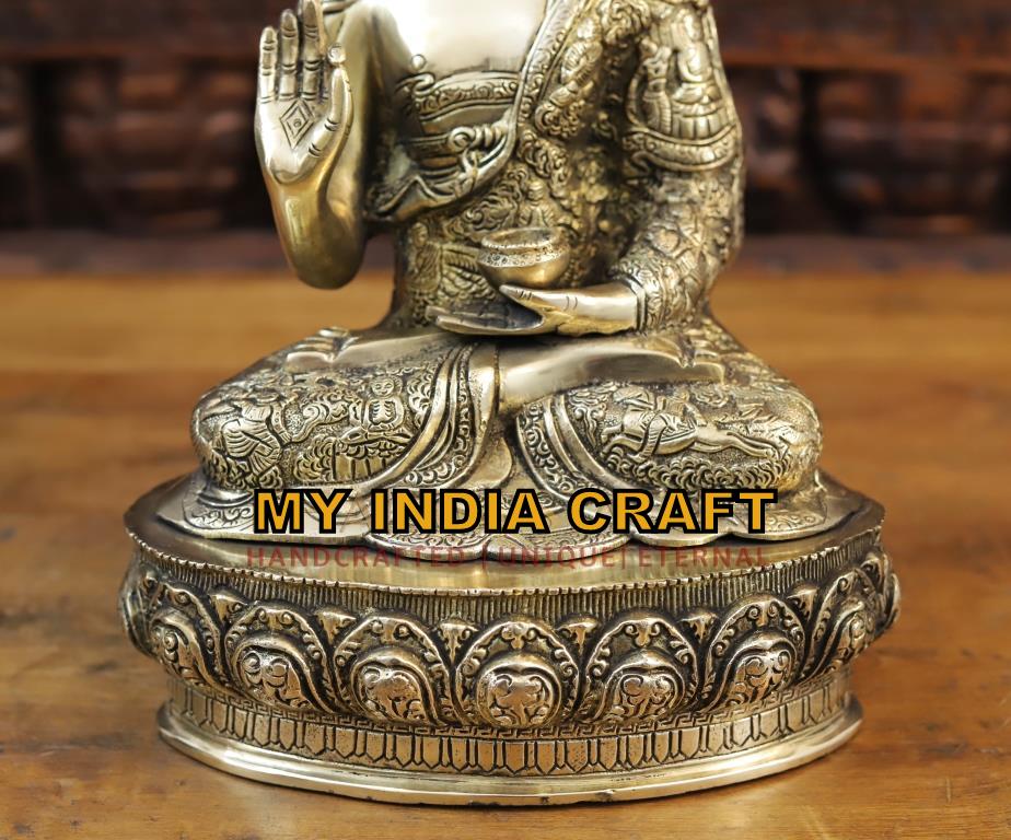 14.5" Buddha brass statue