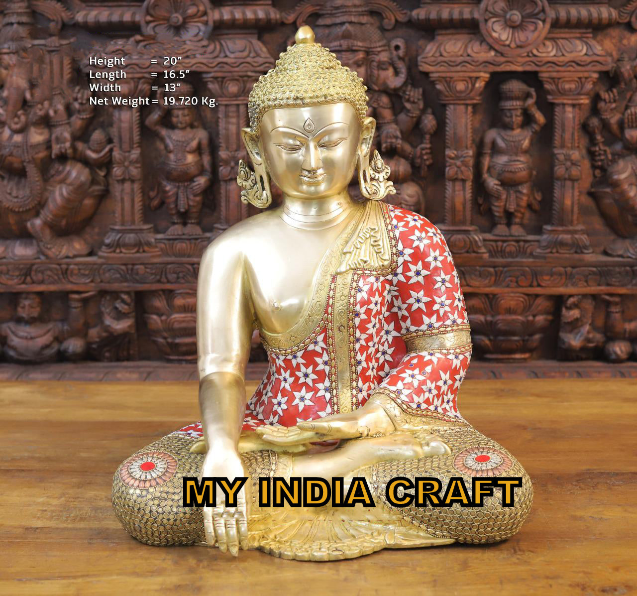 20" Buddha statue brass