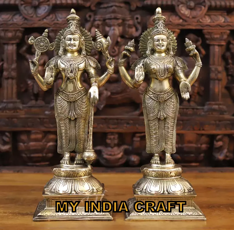 17" Vishnu Lakshmi idol