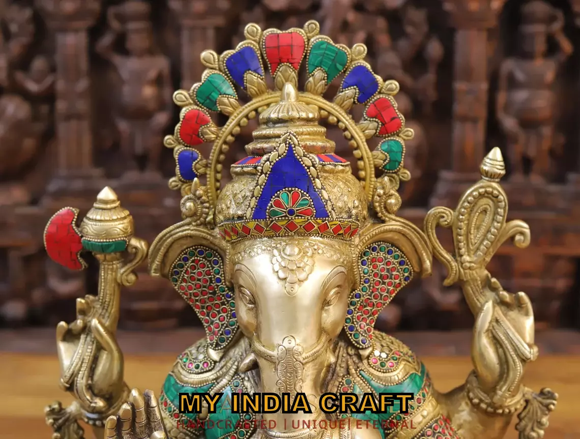 16" Ganpati Brass Idol