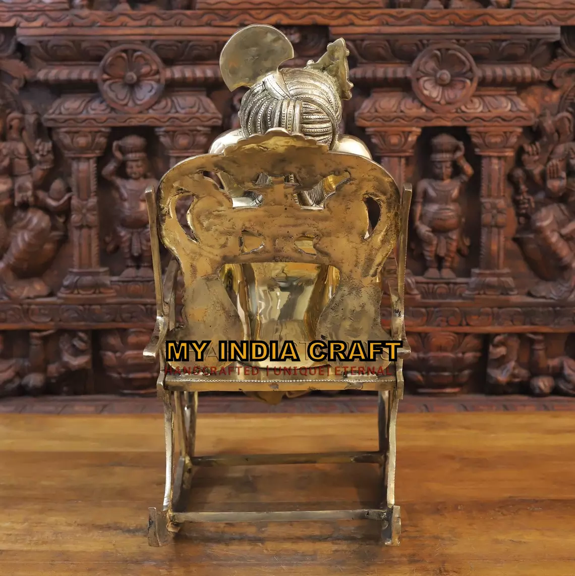 24" Ganpati On A Chair In Brass