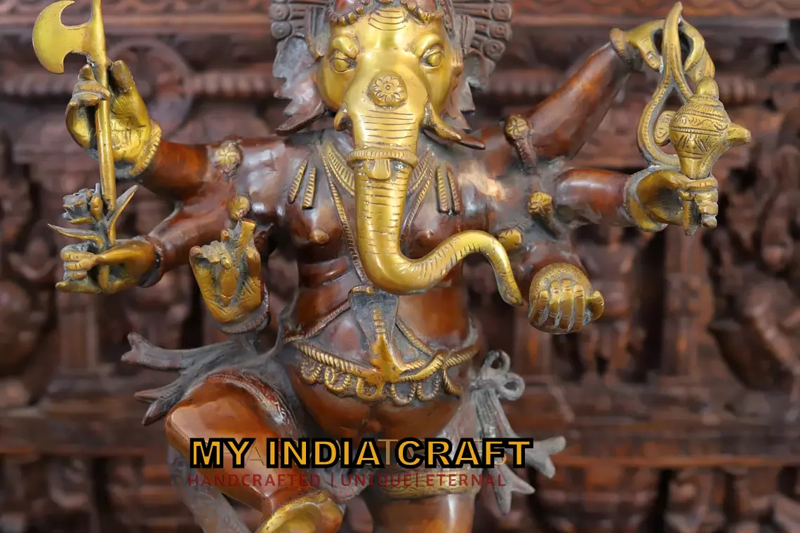 26.5" Ganesh statue brass
