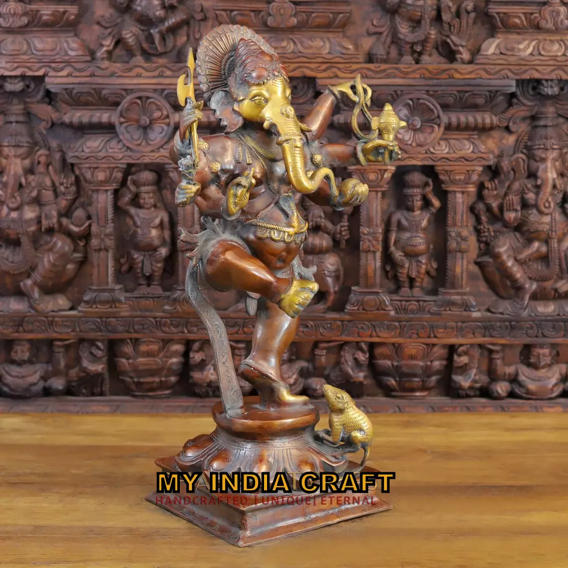 26.5" Ganesh statue brass