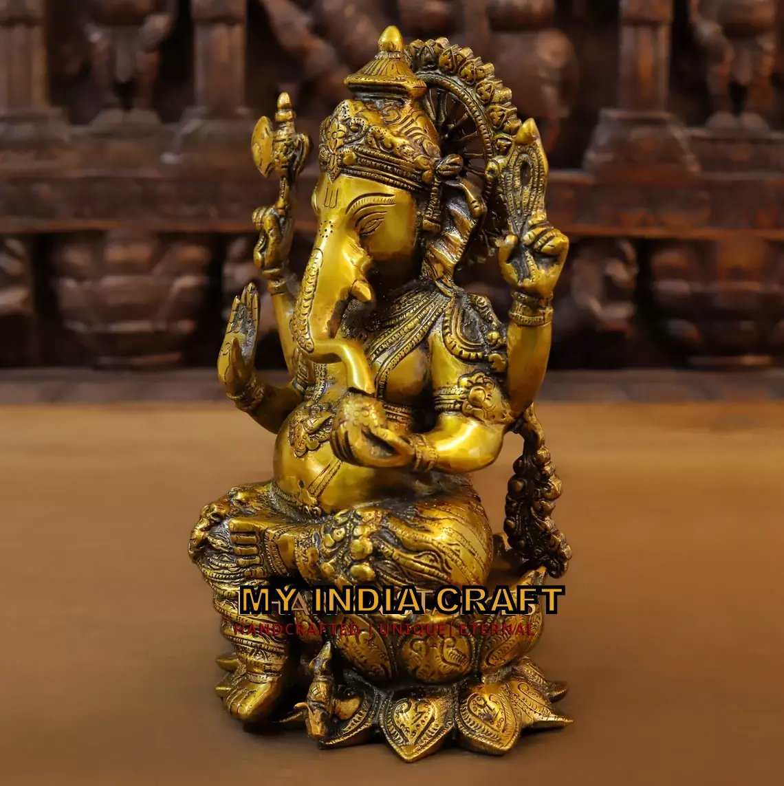 12" Lotus Ganpati Murti