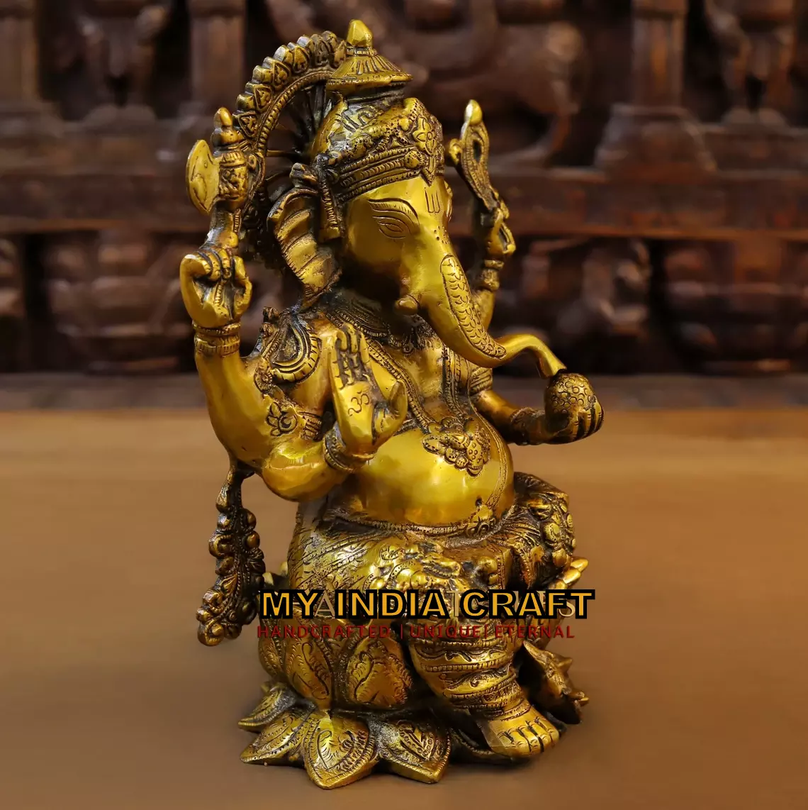 12" Lotus Ganpati Murti