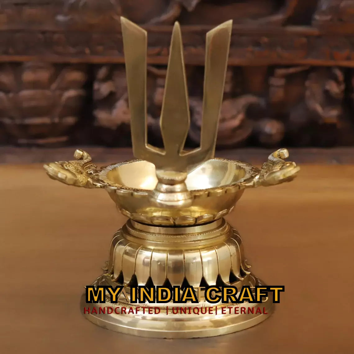 9.5" Brass Diya set of 3