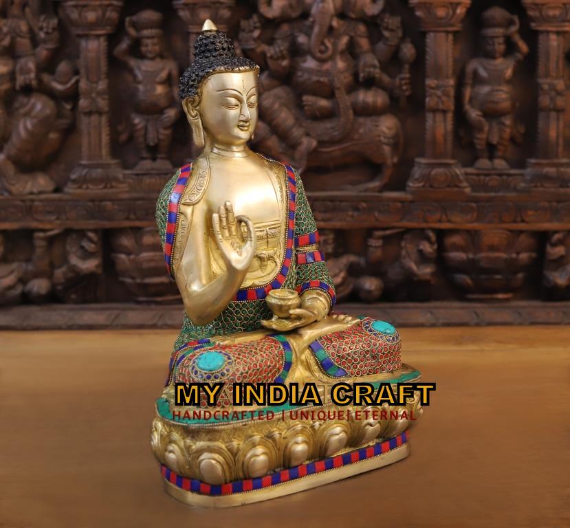 16" Buddha Statue brass
