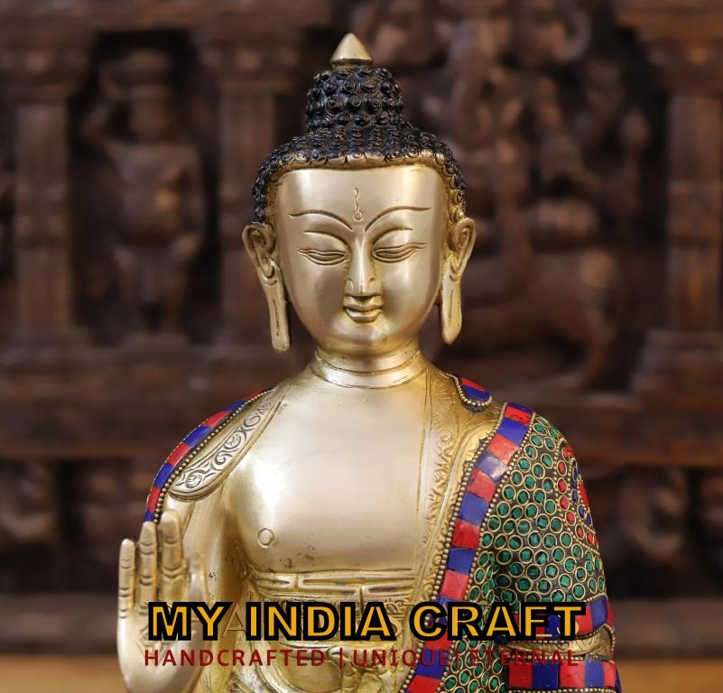 16" Buddha Statue brass