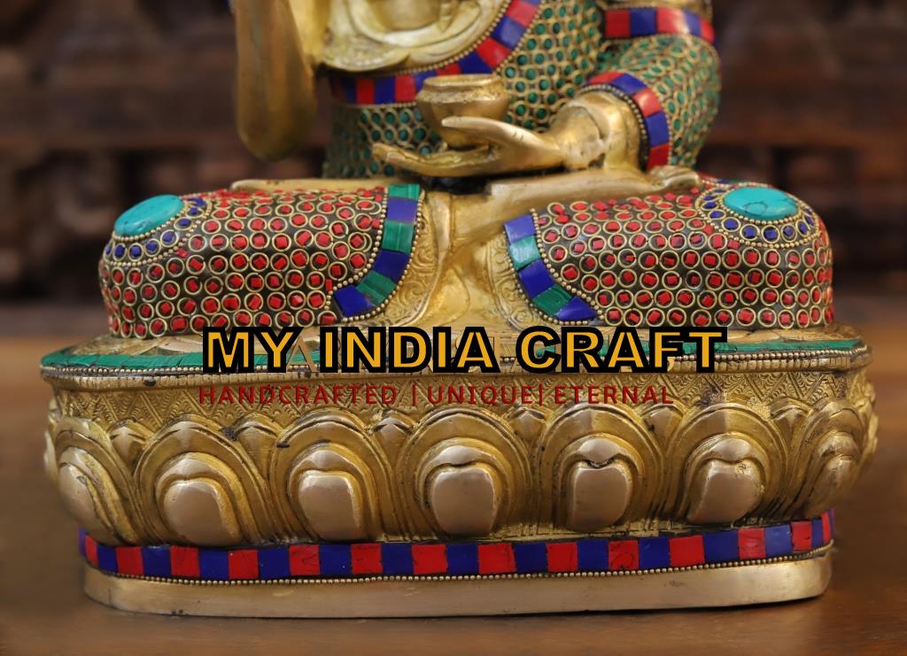16" Buddha Statue brass