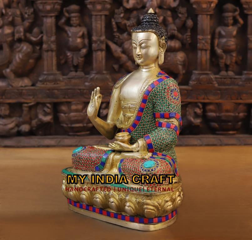 16" Buddha Statue brass