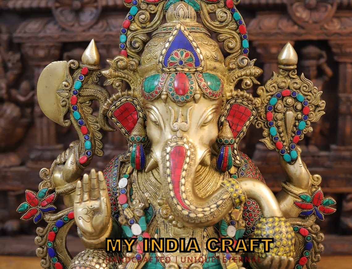24" Colourful Ganpati statue