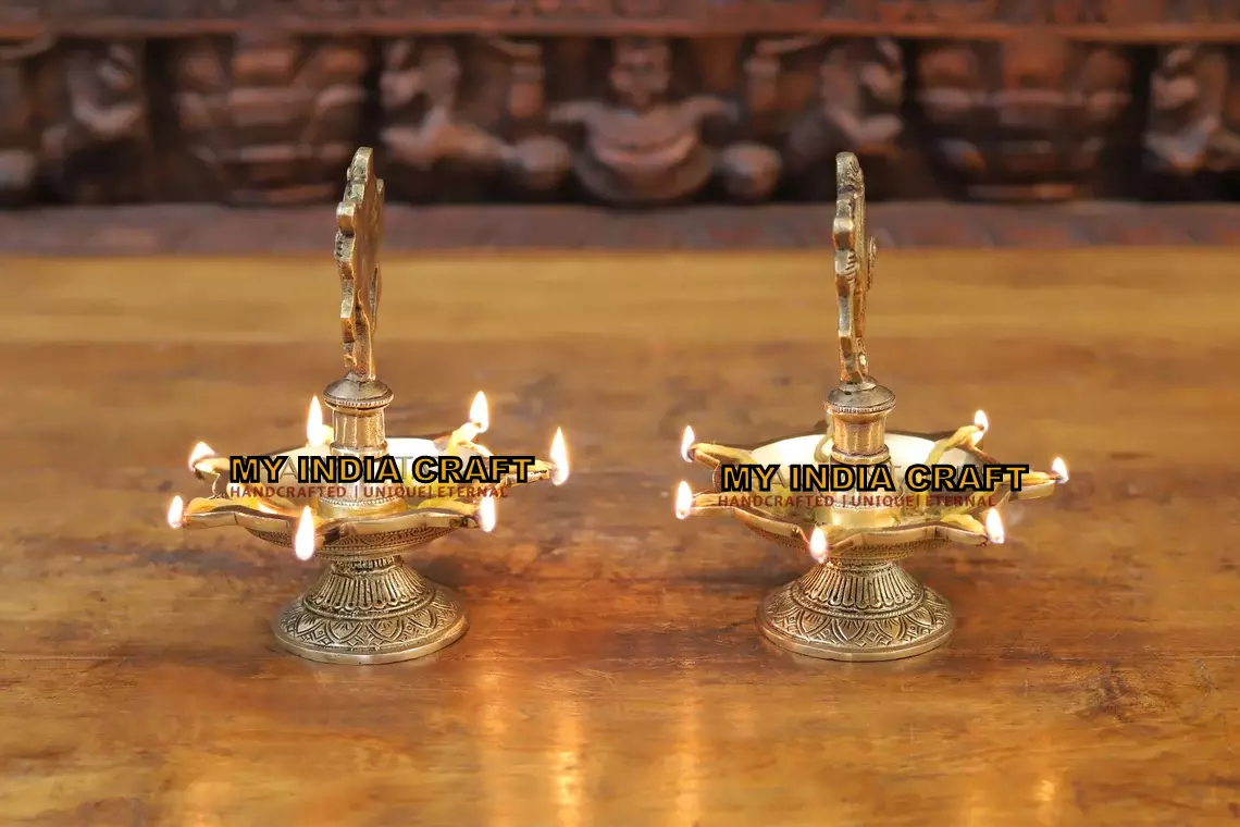 7" Brass Diya.(set of 2)