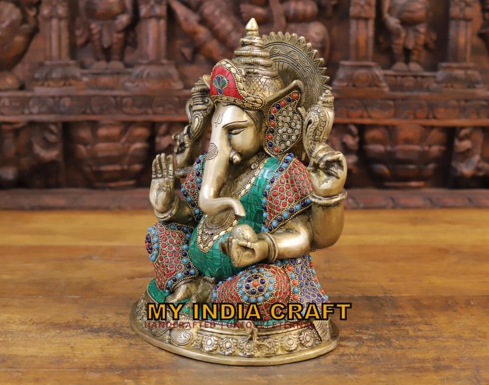 11.5" Ganpati murti in brass