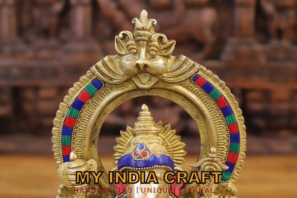 12" Ganesha brass idol