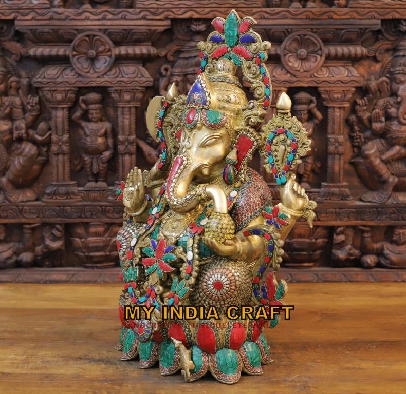 24" Big Ganesh statue in brass