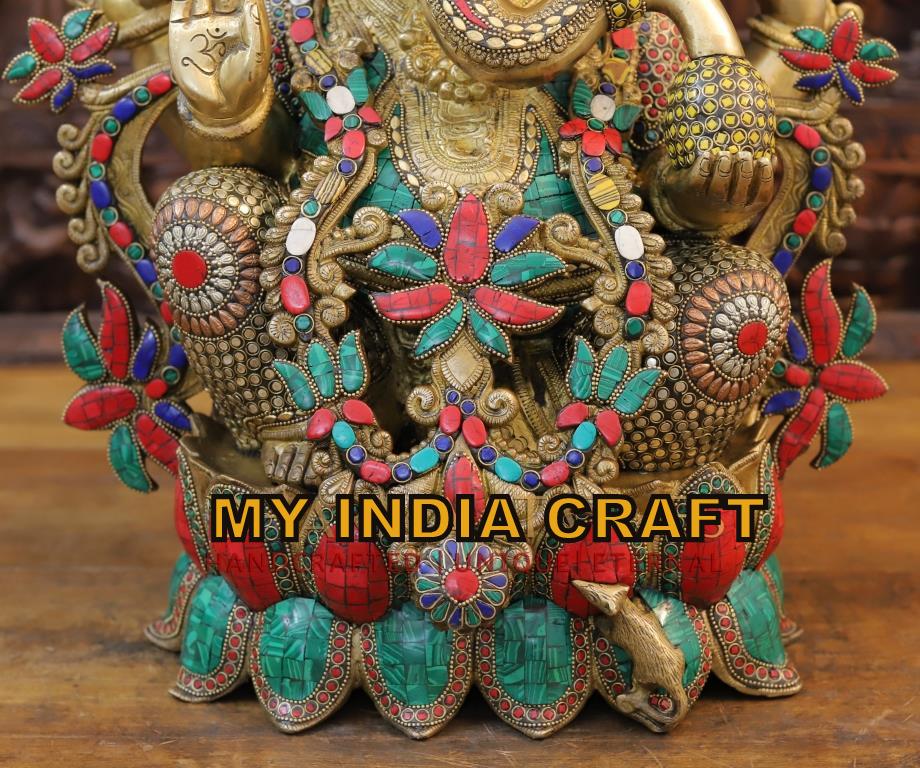 24" Big Ganesh statue in brass