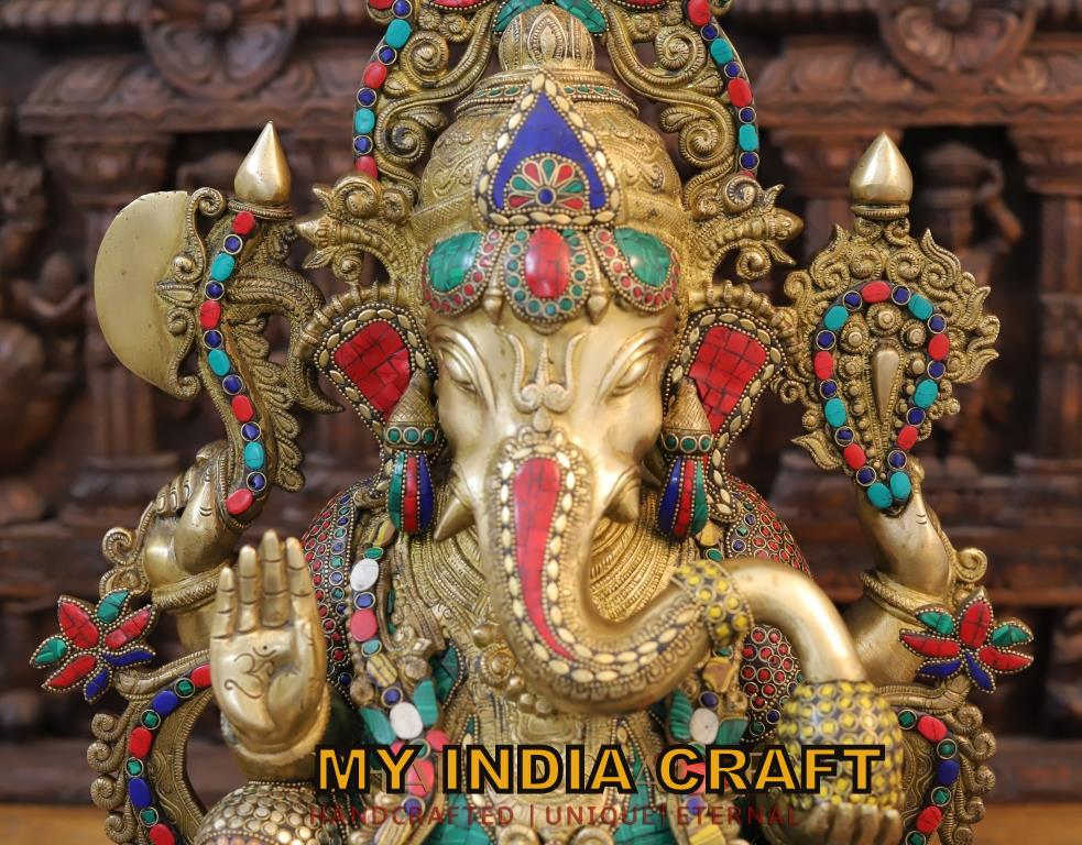 24" Big Ganesh statue in brass