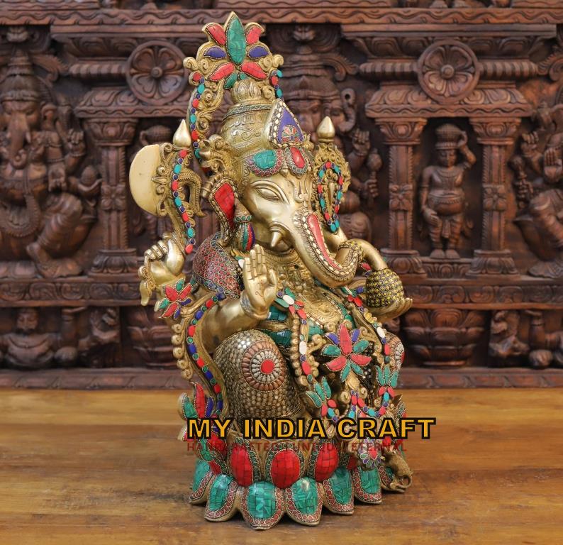 24" Big Ganesh statue in brass