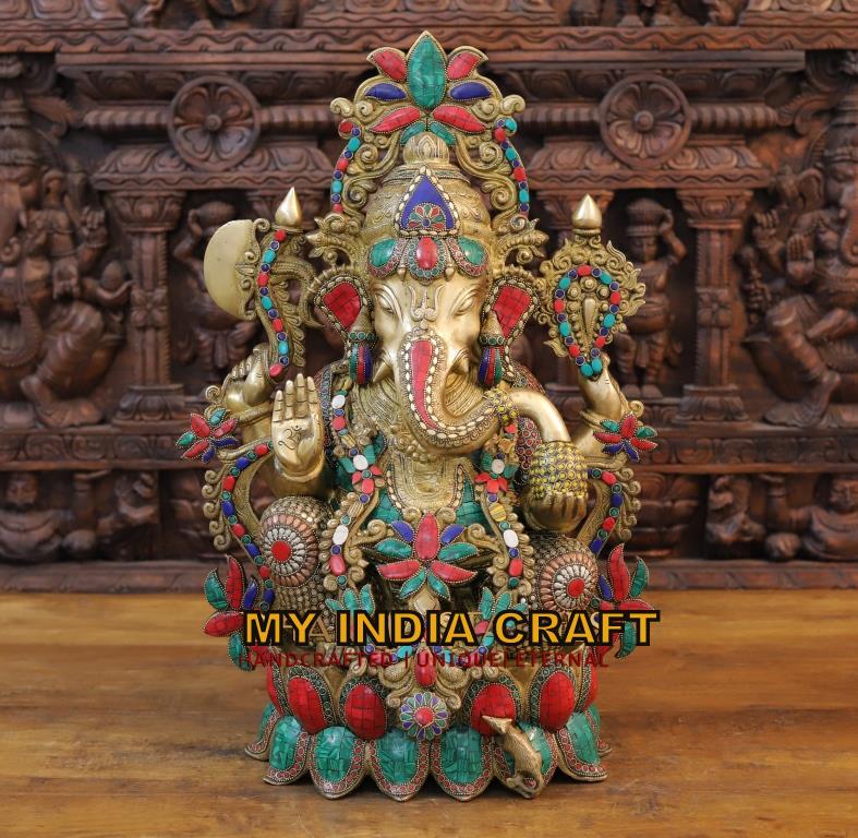 24" Big Ganesh statue in brass