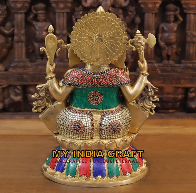 17" Brass Ganpati Statue