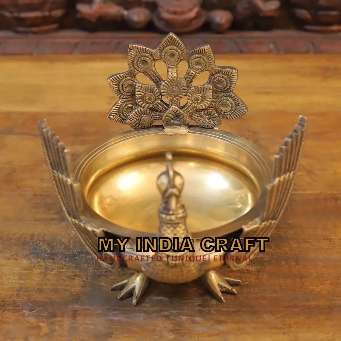 9" Urli with peacock