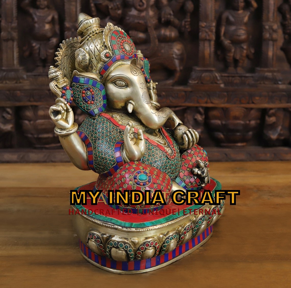 15" Brass Ganesh statue