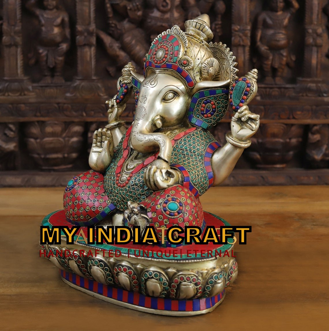15" Brass Ganesh statue