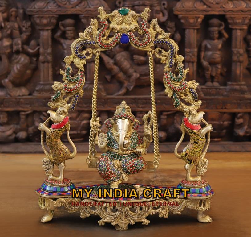 18" Swing Ganesh statue