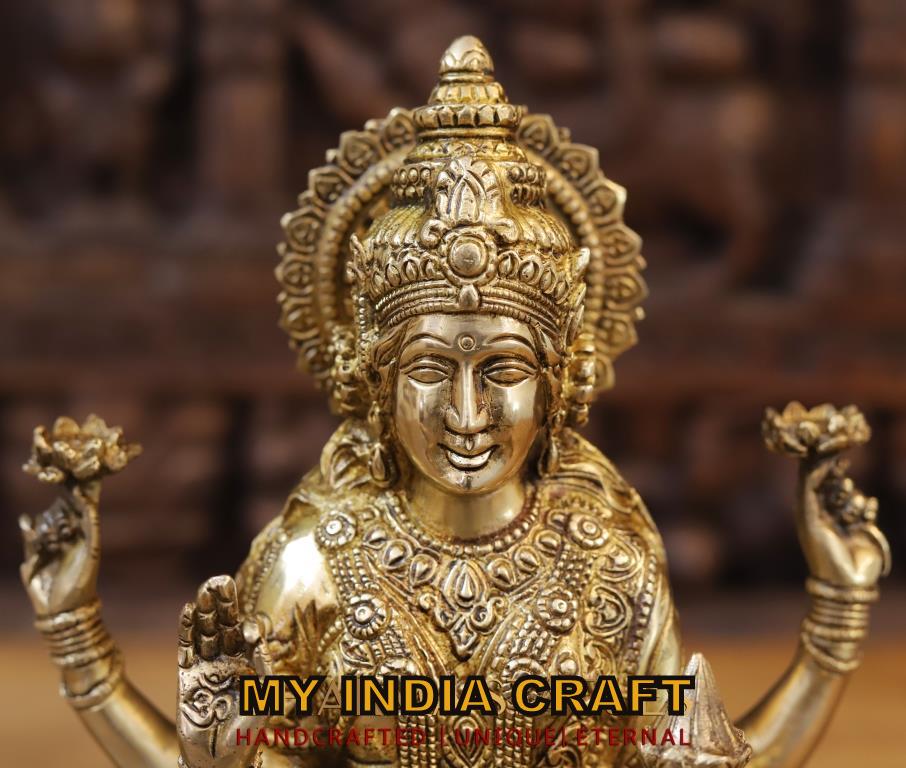 Lakshmiji idol on lotus