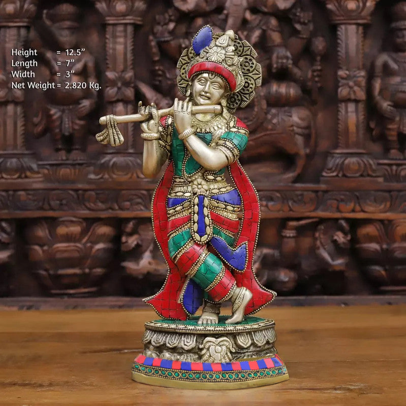 Lord Krishna Brass Statue