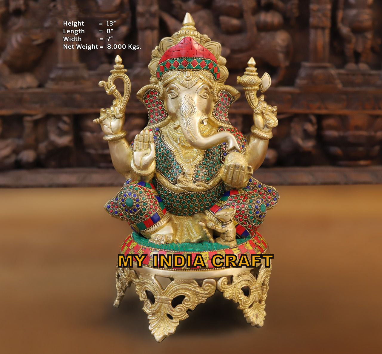 13" sitting Ganpati idol