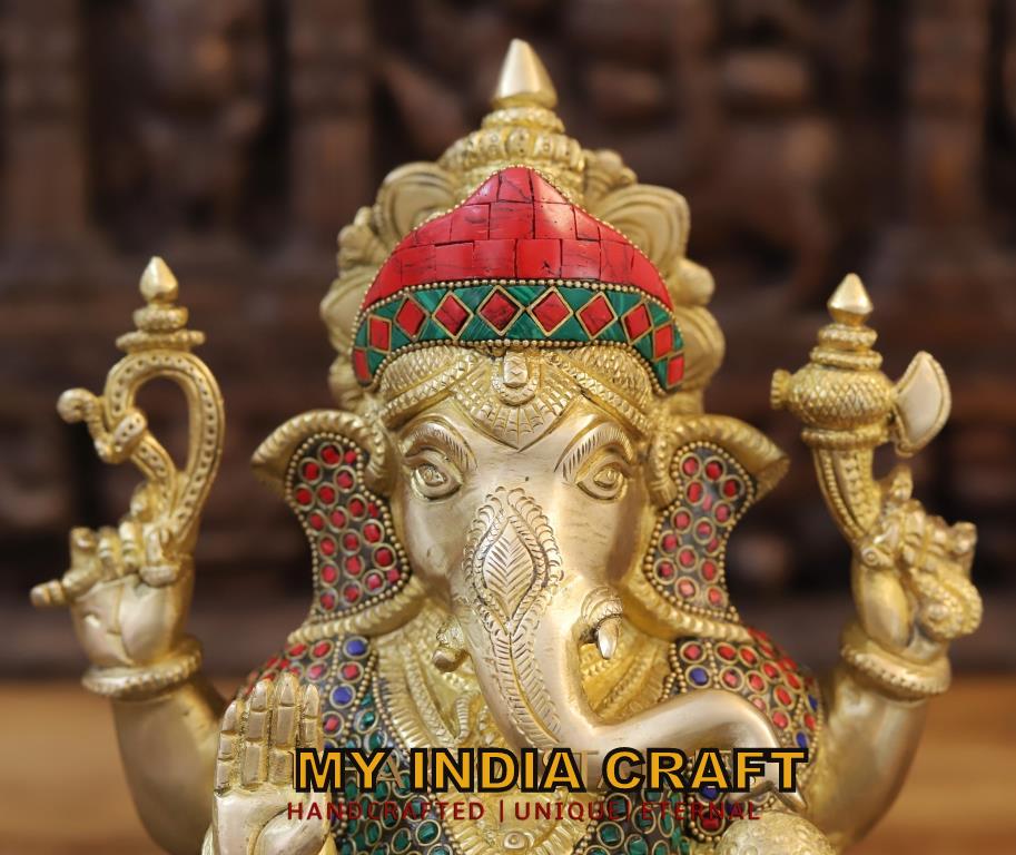 13" sitting Ganpati idol