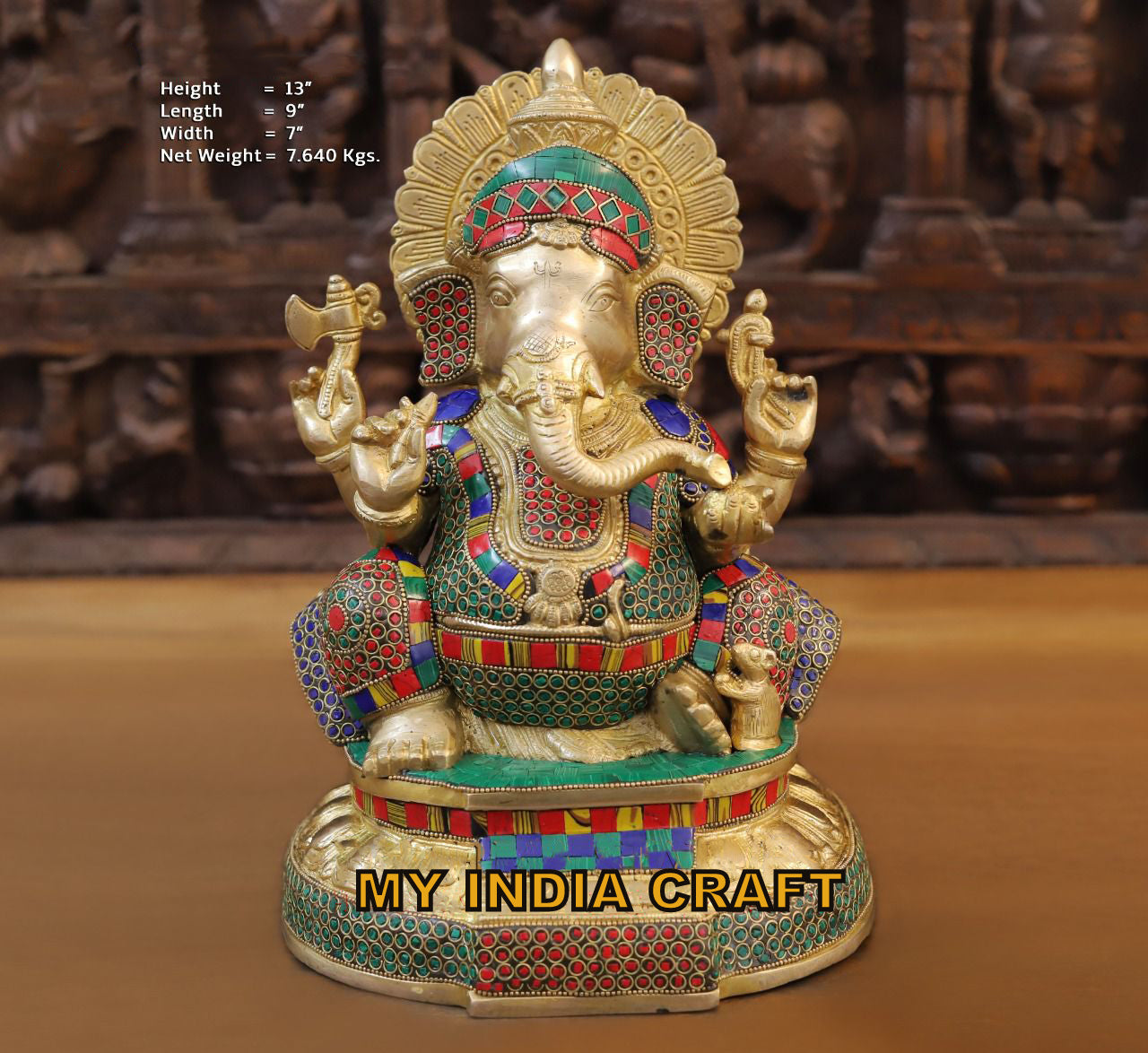 13" Ganesh idol for home entrance
