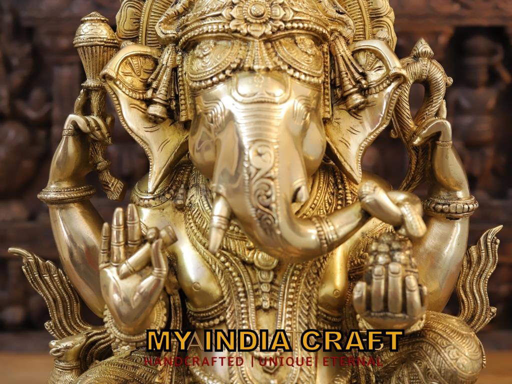 20.5" Ganesh statue brass